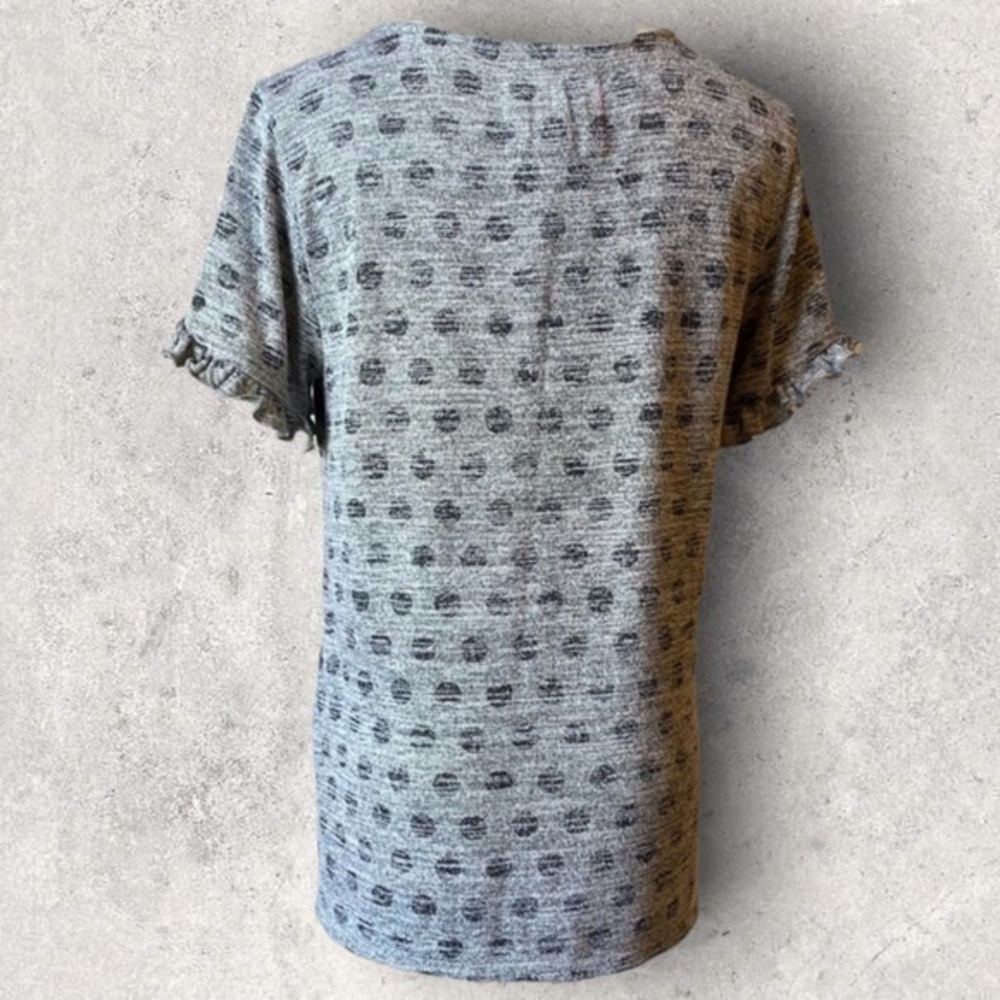 🌺 3/$25 🌺 Cupio | Women’s polka dot ruffled‎ short sleeve top - Picture 4 of 8